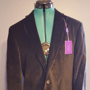 Tallia Mens Black Velvet Blazer Sports Coat Jacket